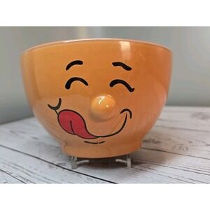 Atico Smiley Face Mug Bowl Orange 3D Nose Silly Cereal